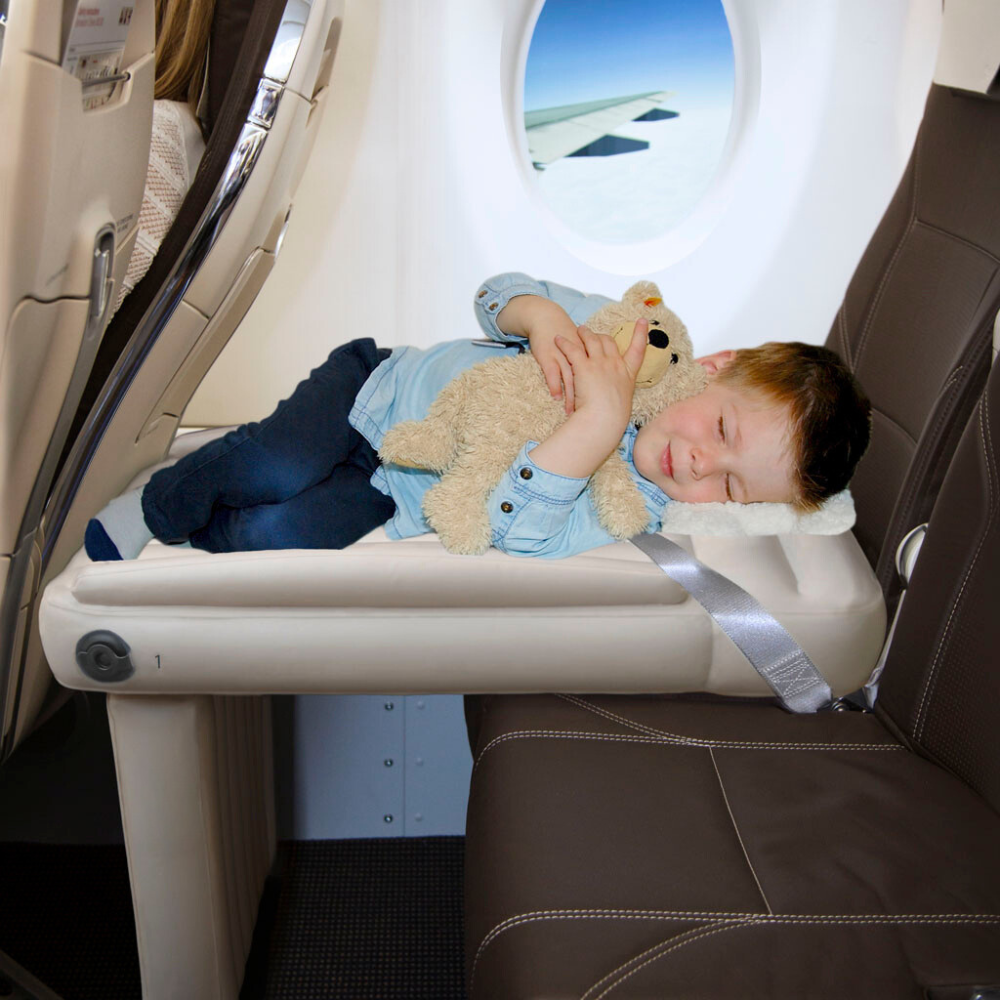 Child sleeping on the airplane bed Flyaway Kids Bed