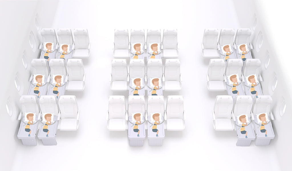 Areas for using Flyaway Kids Bed on the plane