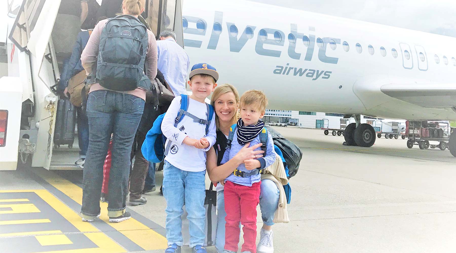 mom flying with 2 boys for how to fly with children