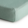 Corner of green fitted sheet